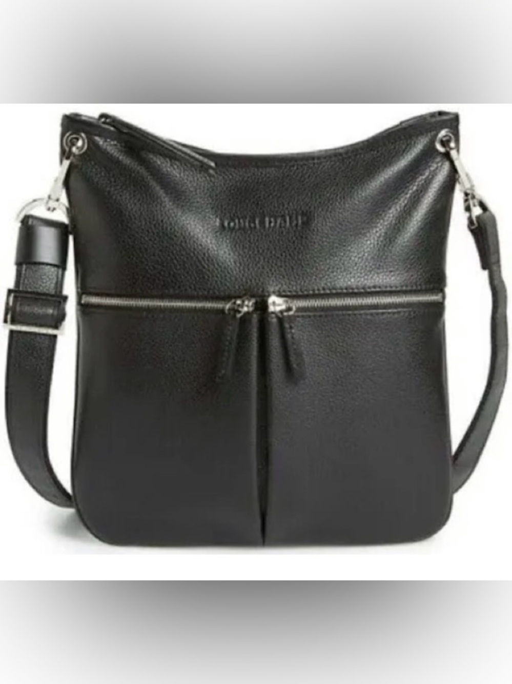 Longchamp Le Foulonne black leather crossbody bag